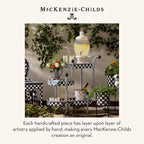 MACKENZIE-CHILDS Pedestal Vase, Decorative Centerpiece and Flower Holder, Black-and-White Courtly Check