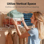Wire Shelf Dividers for Closet: Clothes, Purse, Sweater Organizer, Vertical White Metal Rack Separators for Pantry, Bedroom, Kitchen Organization on Shelving (12" D x 10.6" H, 8 Pack)