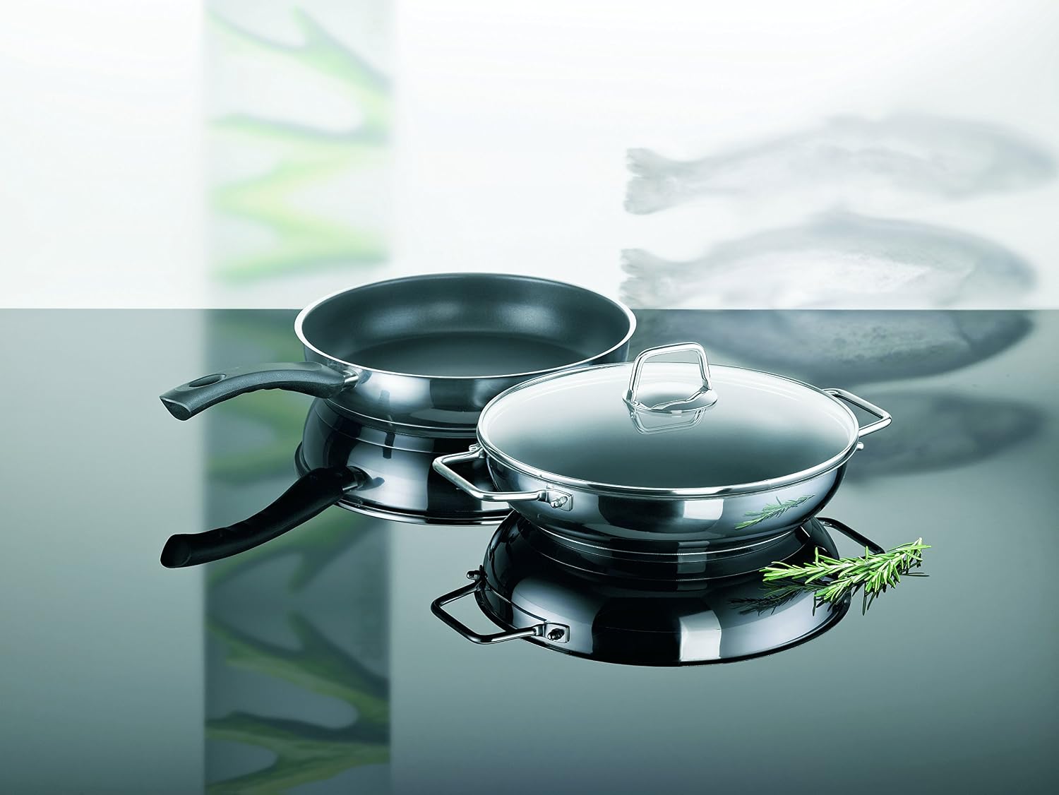 Schulte-Ufer Wega 64056-965-26 Coated Sauté Pan Stainless Steel with a Diameter of 26 cm