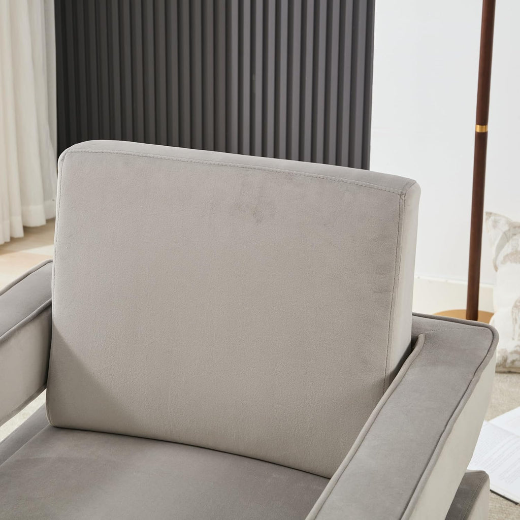 Velvet Accent Chairs Set of 2, Modern Armchair, Grey | Stainless Steel Base, Soft Velvet Upholstery, Thick Padded Seat, 350 LBS Weight Capacity, For Living Room and Home Office