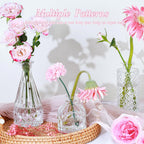 UPBUD Clear Glass Bud Vases Set of 12, Mini Flower Vase for Centerpieces, Small Vases in Bulk for Wedding Decorations, Vintage Vase for Baby Shower, Party, Recepetion, Home Table Décor