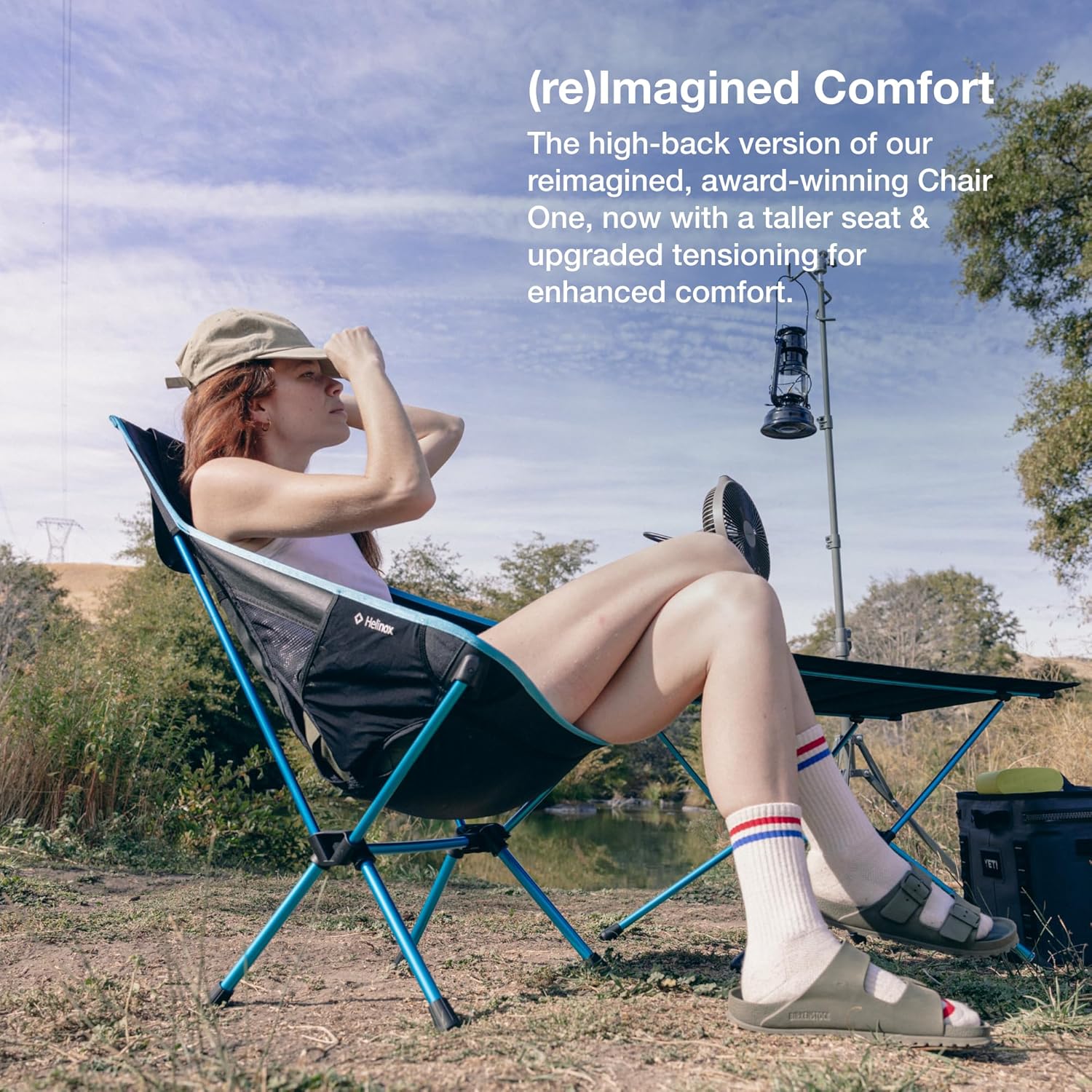 Helinox Chair One Highback (re) High-Performance Camping Chair,2.6lbs, Camping Chairs High Back, Packable, Portable Chair for Backpacking, Camping, Hiking, Travel, Heritage Multi Block