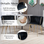 Modern Gold Glass Dining Table Set for 6, 51'' Clear Minimalist Glass Top Rectangular Dinner Table Set, 7 PCS Small Luxury Kitchen Table Set, Black Woven Chair for Home Living Room Apartment