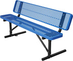 ZeHuoGe 72" Heavy Duty Metal Picnic Bench for 3-4 Adults, 882 LBS Outdoor Bench with Diamond Mesh Top – for Garden, Patio, Park, School, Commercial