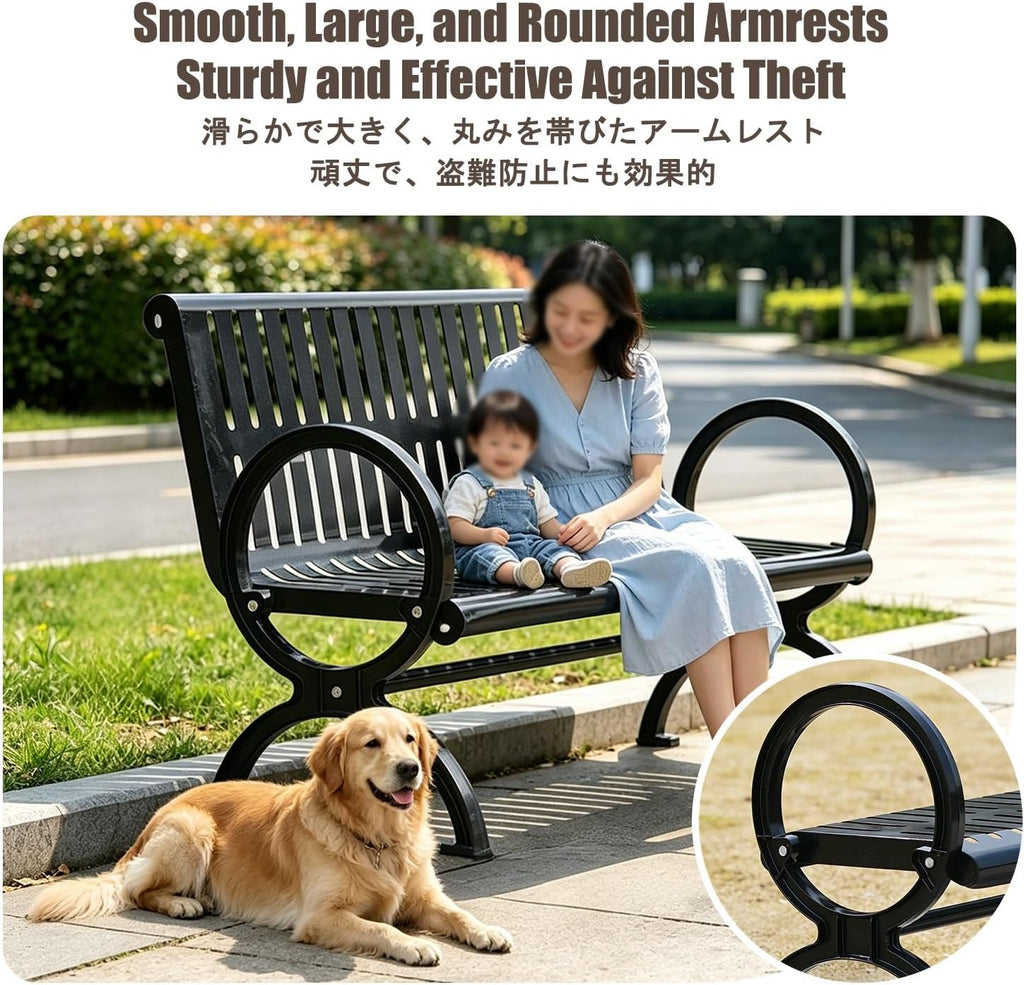 Garden Benches for Outdoors, Front Porch Benches Outdoor, Easy to Assemble, Suitable for Patios, Porches, Poolside Areas, Courtyards, and Balconies.(150 * 60 * 40CM)