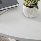 Roundhill Furniture Modern Harmony Wood Oval End Table, White