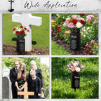 Geosar Cemetery Vases for Grave Metal Flower Butterfly Memorial Flower Holder with Spike Grave Marker Floral Cemetery Funeral for Mom Grandma Lawn Yard Outdoor Funeral(Fresh)