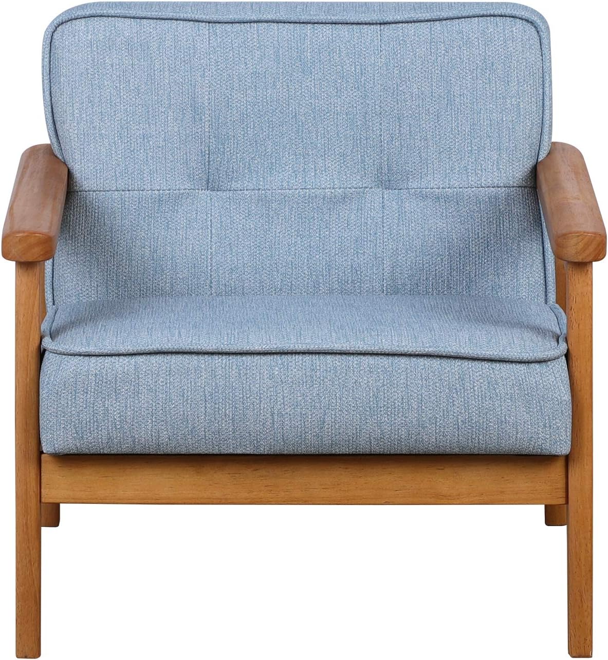BabyLand Children Armchair, Single Kid Sofa Chair with Solid Wood Structure and Linen Fabric for Kid Gift (Light Blue)