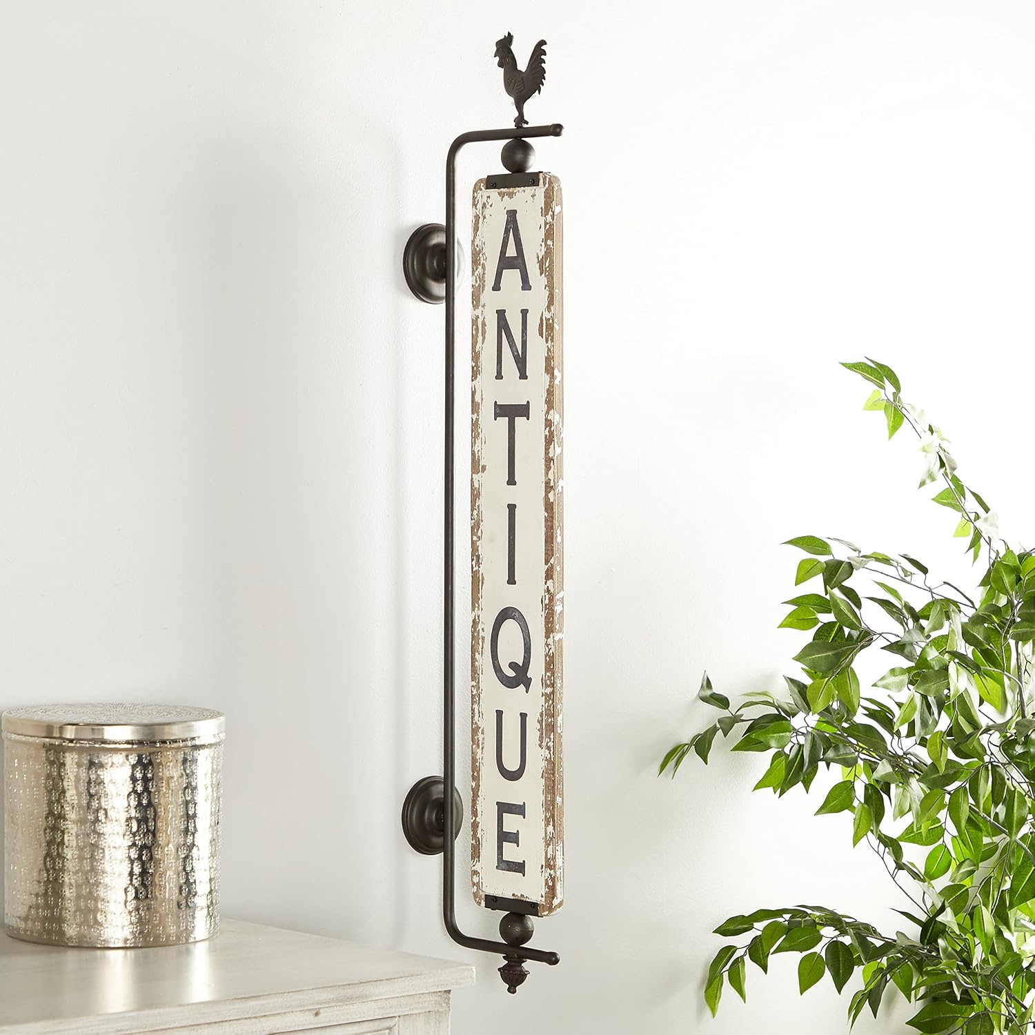 Deco 79 Wall Decor, 4" L x 8" W x 40" H, White