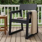 Black HDPE Outdoor gArmchairs with backres Modernist Designt Chairs