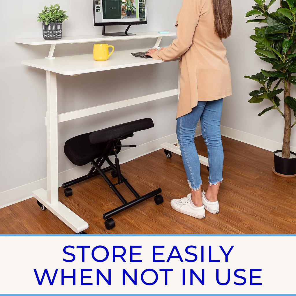 ProErgo Pneumatic Ergonomic Kneeling Chair | Fully Adjustable Mobile Office Seating | Improve Posture to Relieve Neck & Back Pain | Easy Assembly | Use in Home, Office & Classroom