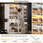 71"H Tall Kitchen Pantry Cabinet,39"W Large Freestanding Kitchen Hutch Wood Stoarge Floor Cabinet w/6 Door Shelves,2 Large Drawer,Adjustable Shelves,Modern Food Pantry for Kitchen,Dining Room,White