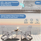 Adirondack Chair, All Weather Resistant Plastic Chairs with Cup Holder, 5 Easy Steps to Install, Outdoor Chairs for Patio, Garden, Backyard Deck, Lawn, Fire Pit - Grey