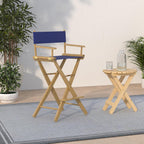 American Trails Extra-Wide Premium 30" Director's Chair Natural Frame with Royal Blue Canvas, Bar Height