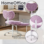Meditation Chair with Wheels, Ergonomic Criss Cross Chair, Adjustable ADHD Floor Sitting Chair, Swivel Cross Legged Office Chair with High Back, Kneeling Posture Chair, Plush Faux Fur Fabric（Violet）