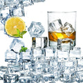 Hacaroa 150 Pack Clear Fake Ice Cubes, 0.7" (18mm) Acrylic Decorative Ice Rocks Square Artificial Crystals Vase Rocks for Home, Wedding Decoration, Vase Fillers, Photography Props, Party Table Scatter