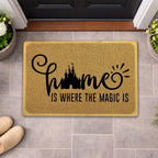 Funny Doormat for Entrance Way Indoor/Outdoor Front Door/Patio Anti-Slip & Heavy Weather Resistant Rugs House Warming Novelty Gift Mat 36"x24" (Home is Where the Magic is)