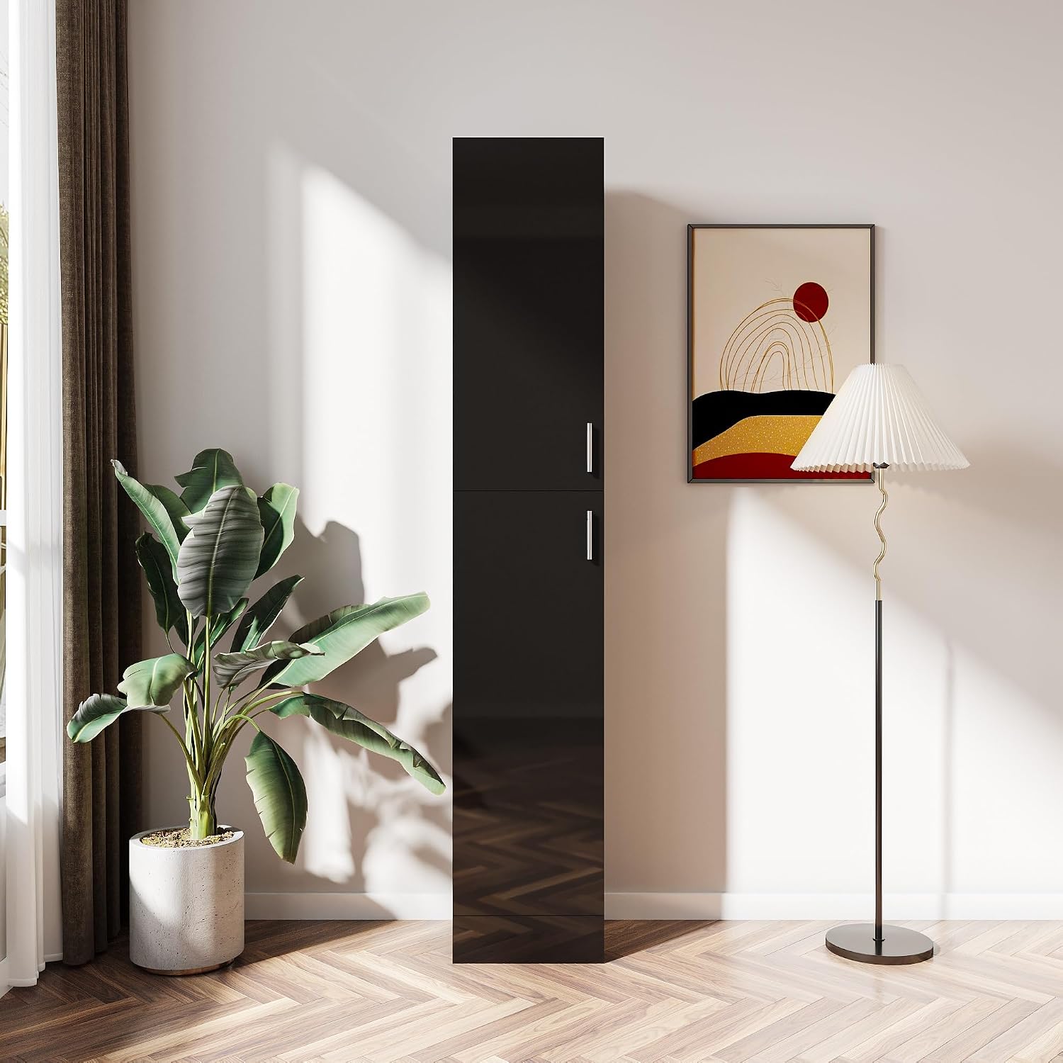 Modern Freestanding Cabinet with Inadjustable Shelves, for Kitchen Dining Room,for Kitchen Home