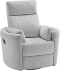 Soho Baby Nottingham Upholstered Glider Recliner Rocking Chair 360° Swivel for Nursery and Living Roomr, Plush Gray