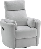 Soho Baby Nottingham Upholstered Glider Recliner Rocking Chair 360° Swivel for Nursery and Living Roomr, Plush Gray