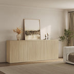 SICOTAS Buffet Cabinet with Storage Accent Sideboard Modern Credenza with Doors & Shelves Fluted Media Console Mid Century Coffee Bar Table for Living Room Kitchen Dining Room Hallway