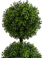 Nearly Natural 36in Artificial Triple Ball Boxwood Topiary Tree - Indoor Outdoor Realistic Faux Greenery for Home Patio Office Decor, Low Maintenance