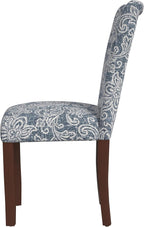 HomePop Classic Parsons Dining Chair -Denim Jacobean Print (Set of 2)