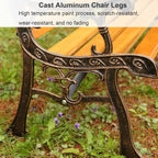 Outdoor Patio Garden Bench, Children Mini Park Bench with Backrest and Armrests, for Porch, Lawn, Backyard and Indoor