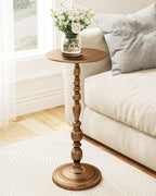 Bronze Side Table, Art Deco Vintage Metal End Table 25" Height, Accent Cocktail Table for Living Room, Small Spaces, Polished Brass Finish, Corrosion-Resistant Cast Aluminum