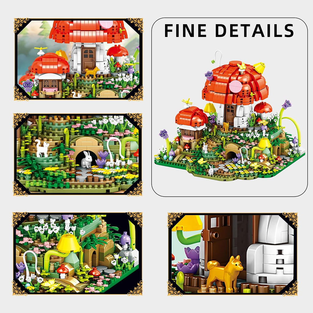 Mushroom House Mini Building Blocks Sets - 2798PCS Unique Creative Ideals Ganoderma Hotel Treehouse Micro Mini Blocks Bricks Kit Toys for Adult, Collectible Architecture Deco, Birthday Gift for Kid