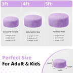 HABUTWAY 3FT Bean Bag Chair, 3' Large Bean Bag Chairs for Adults with Stripe Plush Cover, Memory Foam Beanbag Chair for Living Room Bedroom Dorm，Purple