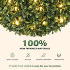 OUTLANE 25" Pre-Lit Topiary Trees Outdoor 2 Pack, 16" Faux Boxwood Ball with Lights, Fake Topiary Trees for Outdoors in Vintage Copper Urn Planter, Front Porch Decor Outdoor & Patio Plants