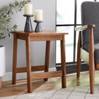 Small Square Premium Wood Side Table - Sturdy Space-Saving Walnut Finish End Table for Living Room Bedroom Sofa Bedside Balcony Home Office