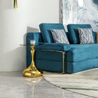 17 inches Metal Small RoundSofa Side Table, Coffee Drink Cocktail Table, Small Accent Pedestal Table for Living Room Corners and Small Spaces