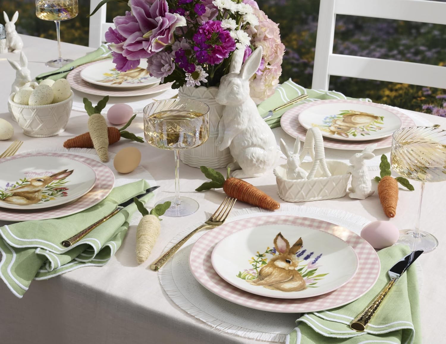 Lenox 897159 Wicker Creek Bunny Vase, Easter Home Decor
