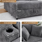 LIKIMIO 54'' Oversized Chaise Lounge Chair Indoor, Gray | Wood Frame