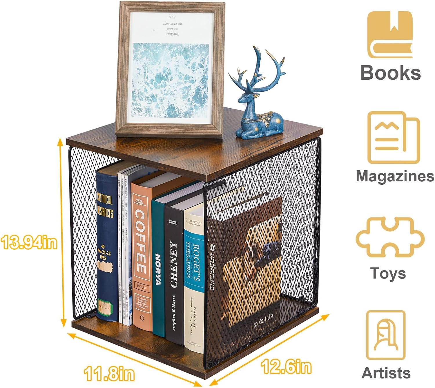 Dmevkic 3 Cube Vinyl Record Storage DIY Stackable 120-150 Records Visualize Album Storage Record Storage Crate