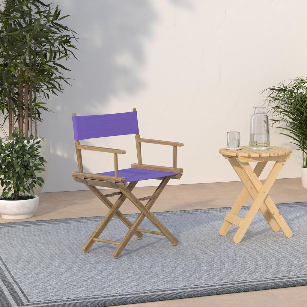 Casual Home 200-00/021-41 Director Chair 18" - Classic Height Natural Frame/Purple Canvas