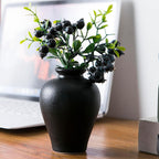 Black Bud Vases, Ceramic Small Vase Set of 5, Mini Vases for Fresh and Dried Flowers, Modern Home Decor, Pottery Centerpiece Table Decorations