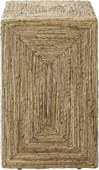 Crosley Furniture Marella Handwoven Banana Leaf End Table, Rattan Side Tables, Banana Leaf