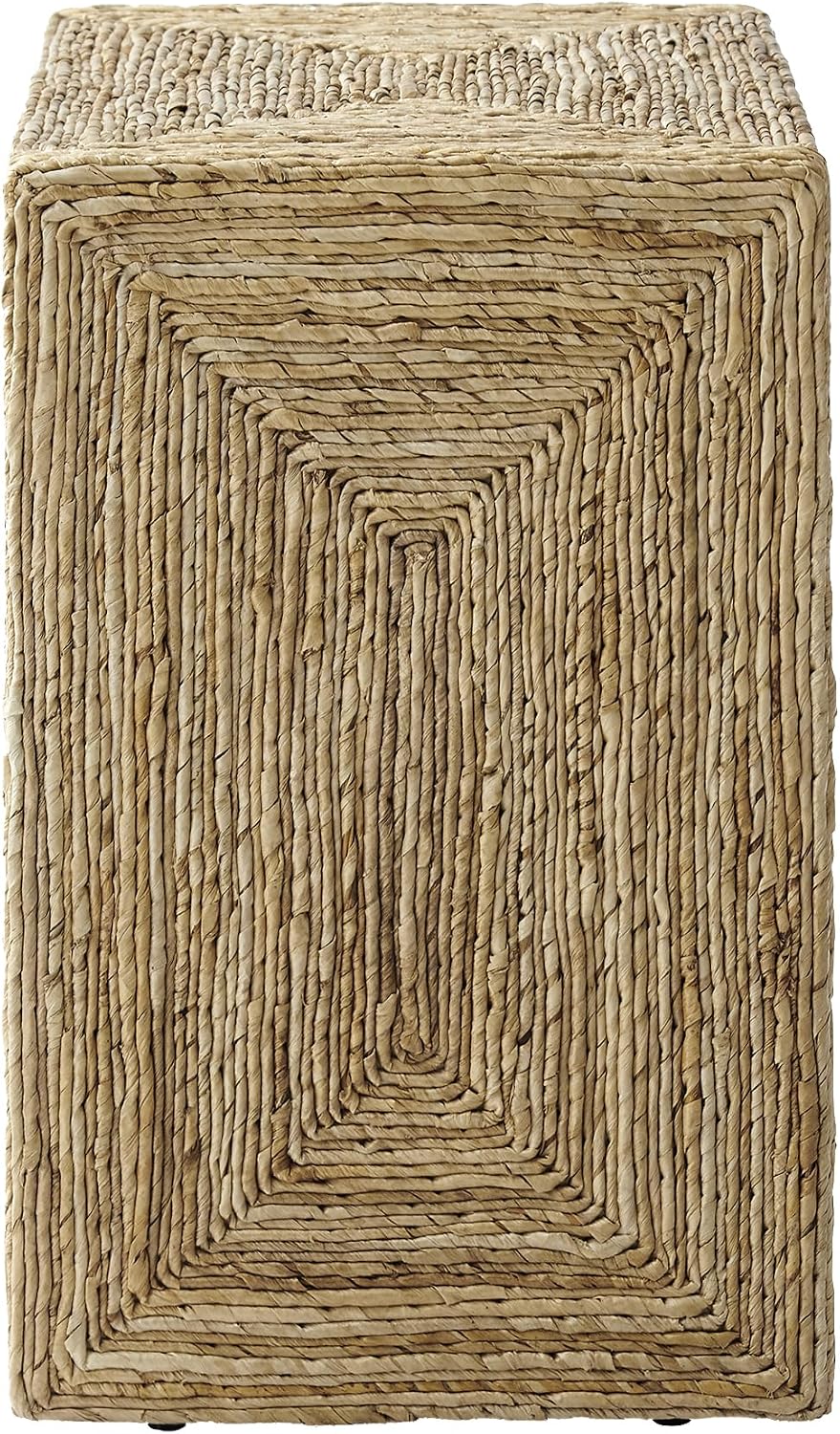 Crosley Furniture Marella Handwoven Banana Leaf End Table, Rattan Side Tables, Banana Leaf