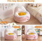 MAXYOYO Kids Bean Bag Chair, Cute Avocado-Shaped Toddler Sofa Chair, Pink | Soft Faux Fur Floor Chair with Backrest, Comfy Sofa for Boys and Girls , Floor Seat for Bedroom, Playroom, Nursery