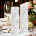 Fake Ice Cubes,100 Pcs Clear Rocks for Vases,17 * 22 mm Plastic Diamonds,Plastic Ice Cubes Clear Beads for Vases
