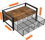 Homode Tea Bag Organizer, Wood Tea Organizers and Storage Chest, Teabag Holder with Storage Drawer,Tea Station Chest Display Container Box for Countertop Kitchen, Rustic Brown