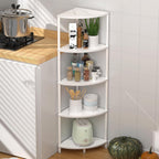 5 Tier Corner Shelf Stand, 44.1" Kitchen Shelf Organizer with Metal Frame, Small Corner Shelf for Bathroom Organization & Storage, Marble White Corner Shelf for Kitchen Decor Accessories