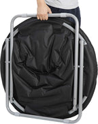 Faux-Fur Folding Chair, Moon Chair Soft Lounge Chair for Lounging, Bedroom, Dorm Rooms or Apartments, Black