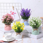 Cindeer Large Artificial Potted Flowers Fake Potted Plants Plastic Faux Flowers for Home Decor Indoor Artificial Plants in Pots for Wedding Home Desk Tabletop Outdoor Office Kitchen (4 Pcs,Rustic)