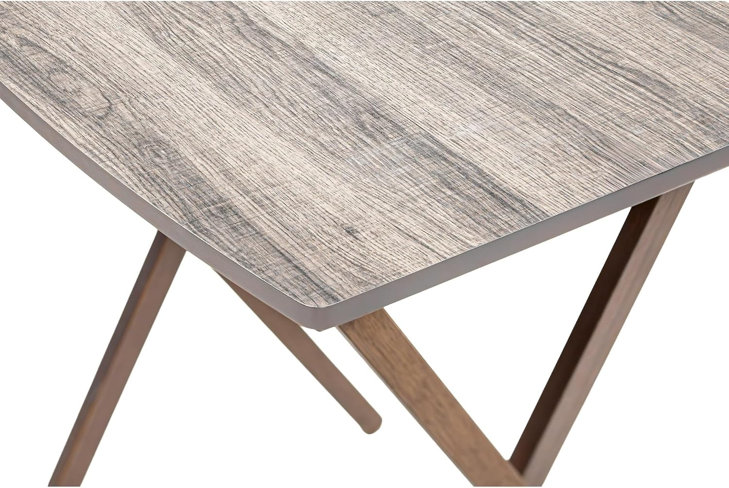 Folding Tray Table Rustic Gray Wooden Oversized TV Tray Table Portable Foldable Side Table Laptop Desk for Living Room Bedroom Small Spaces No Assembly Required