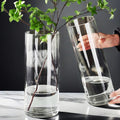 Tall Modern Clear Acrylic Cylinder Flower Vase 4x12 Inch Set of 2 | High Transparency, Unbreakable, Lightweight, Easy To Clean, for Arrangement, Home Decor, Wedding Centerpiece