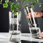 Tall Modern Clear Acrylic Cylinder Flower Vase 4x12 Inch Set of 2 | High Transparency, Unbreakable, Lightweight, Easy To Clean, for Arrangement, Home Decor, Wedding Centerpiece